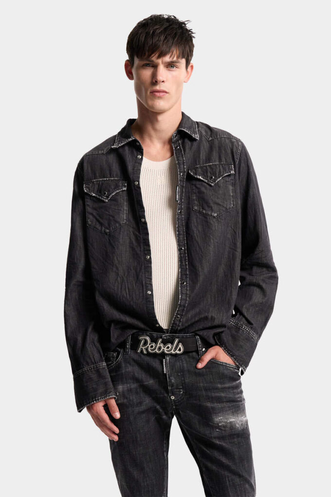 Black Wash Western Shirt Black Wash Western Shirt