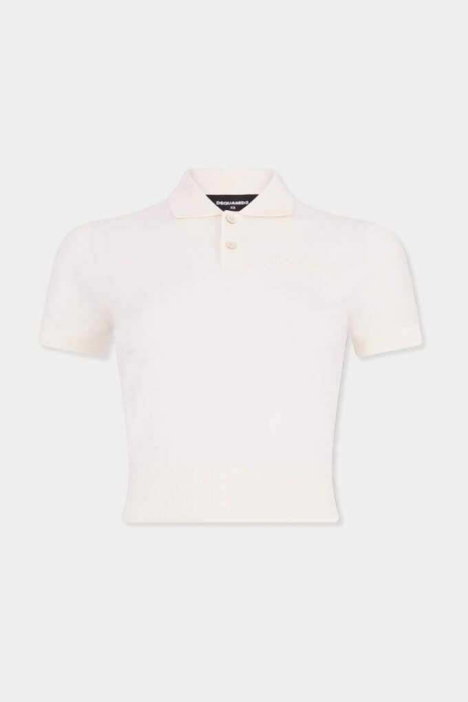 Cropped Knit Polo