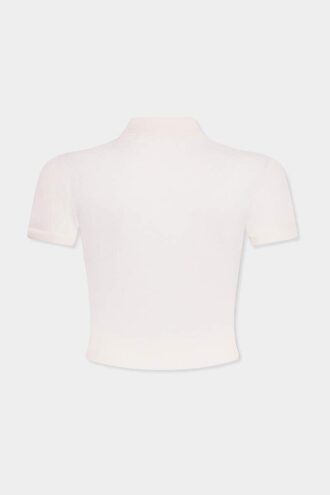 Cropped Knit Polo