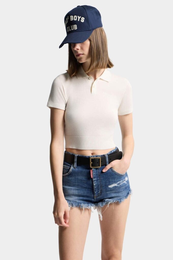 Cropped Knit Polo