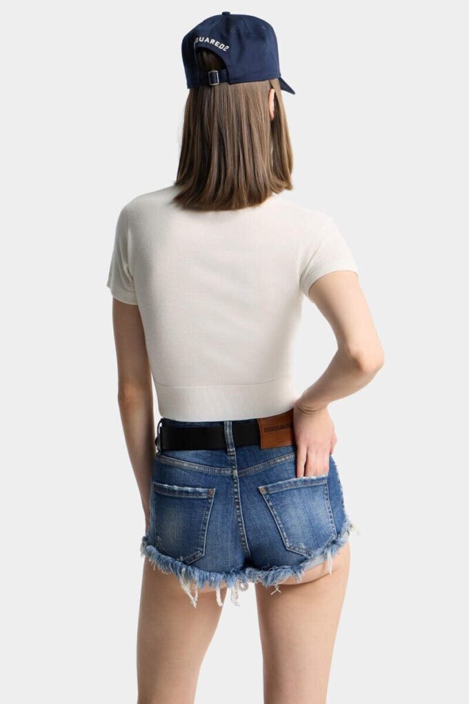 Cropped Knit Polo