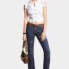 Dark Clean Wash Medium Waist Flare Jeans Dark Clean Wash Medium Waist Flare Jeans