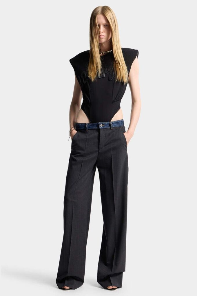 Dark Rebel Rider Wash Hybrid Denim Tailor Loose Pant Dark Rebel Rider Wash Hybrid Denim Tailor Loose Pant