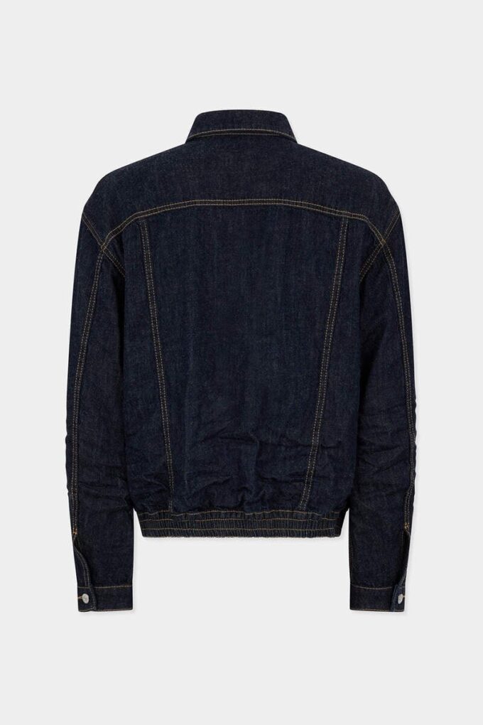 Dark Wash Drawstring Jean Jacket Dark Wash Drawstring Jean Jacket