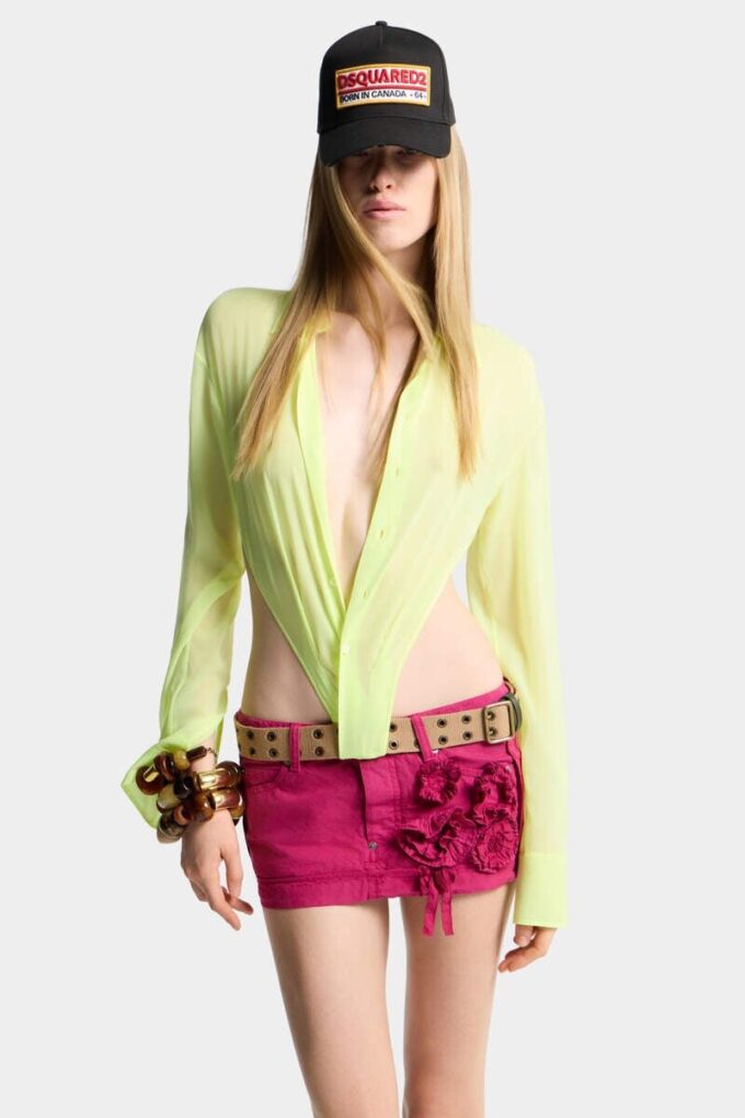 Deep Cut Sheer Shirt Deep Cut Sheer Shirt