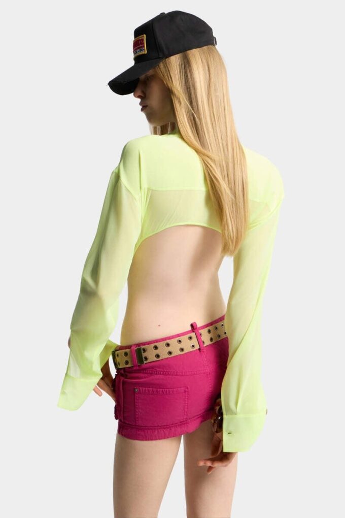 Deep Cut Sheer Shirt Deep Cut Sheer Shirt