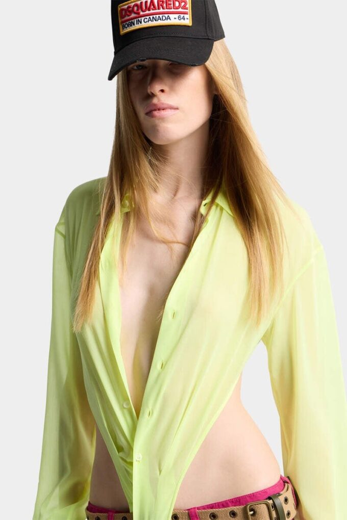 Deep Cut Sheer Shirt Deep Cut Sheer Shirt