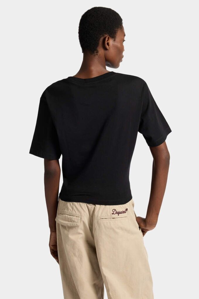 Dsquared2 Tape Cropped Breezy Fit T-Shirt Dsquared2 Tape Cropped Breezy Fit T-Shirt