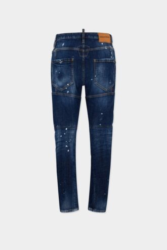 Medium Red Spot Wash Biker Jeans Medium Red Spot Wash Biker Jeans