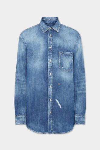 Medium Wash Maxi Dean Shirt Medium Wash Maxi Dean Shirt