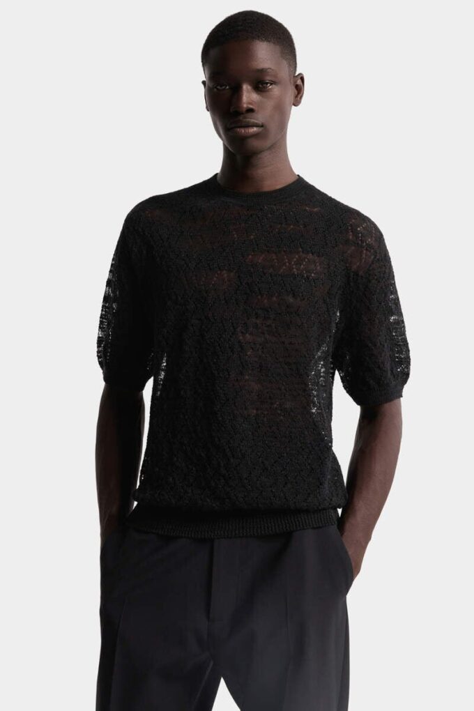 Open Work Knit T-Shirt Open Work Knit T-Shirt