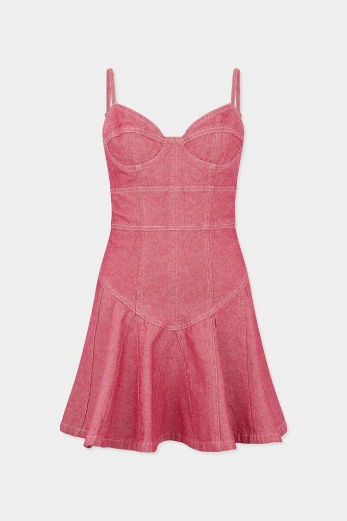 Oxford Denim Flouncy Dress Oxford Denim Flouncy Dress