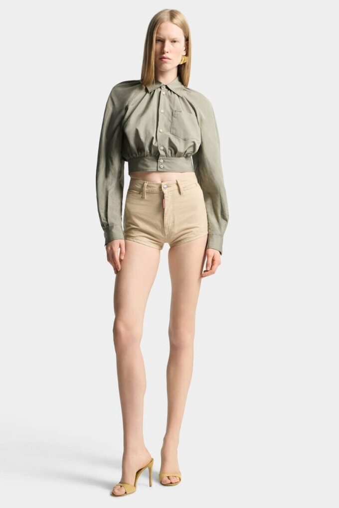 Oxford Denim High Waist Hot Pants Oxford Denim High Waist Hot Pants