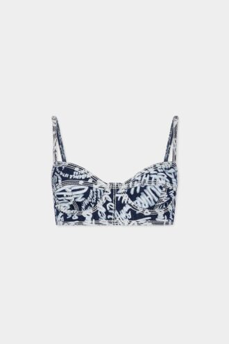 Rebel Hibiscus Dark Flower Wash Tiki Bra Rebel Hibiscus Dark Flower Wash Tiki Bra