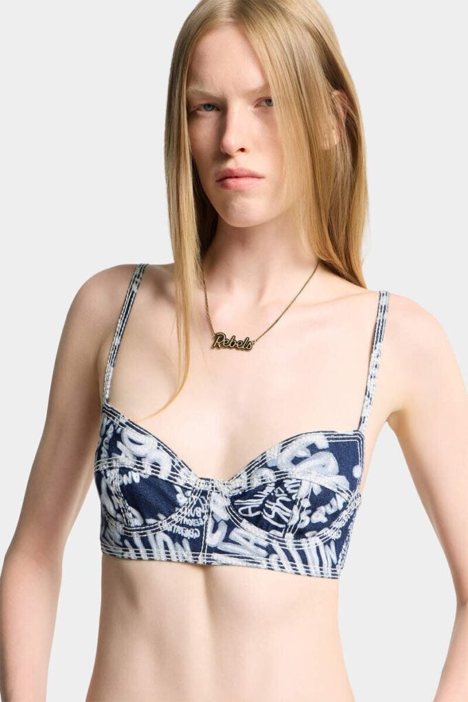 Rebel Hibiscus Dark Flower Wash Tiki Bra Rebel Hibiscus Dark Flower Wash Tiki Bra