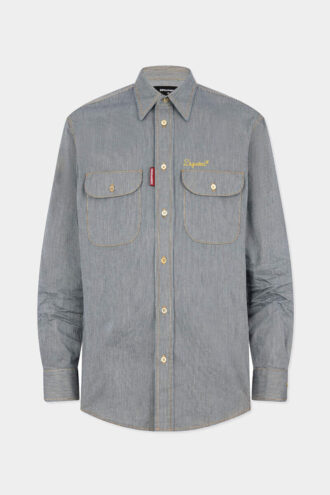 Striped Denim Canadian Vintage Shirt Striped Denim Canadian Vintage Shirt