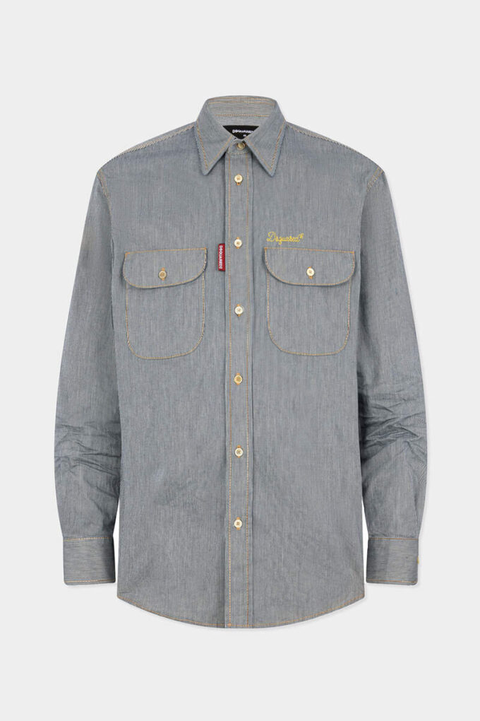 Striped Denim Canadian Vintage Shirt Striped Denim Canadian Vintage Shirt