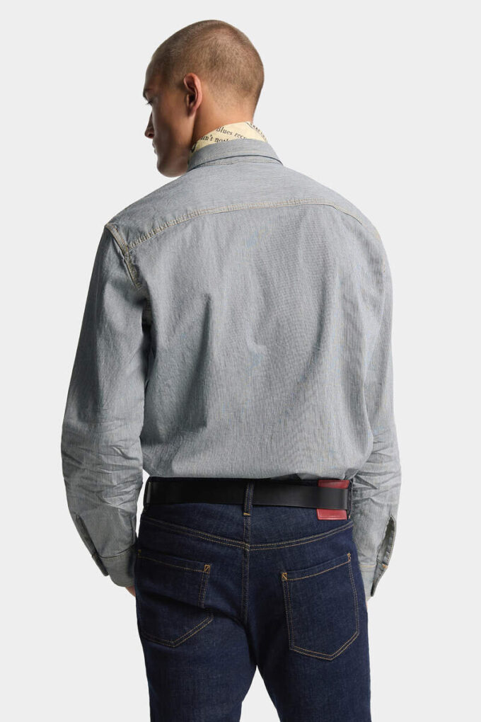 Striped Denim Canadian Vintage Shirt Striped Denim Canadian Vintage Shirt