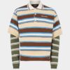 Striped Long Sleeves Knit Polo Striped Long Sleeves Knit Polo
